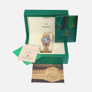 Rolex premium automatic movement silver with blue dial.