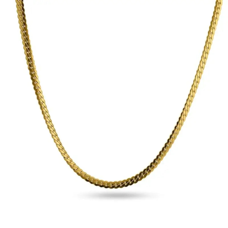 Premium Cuban Link Gold Chain &Classic Flat Design Unisex.
