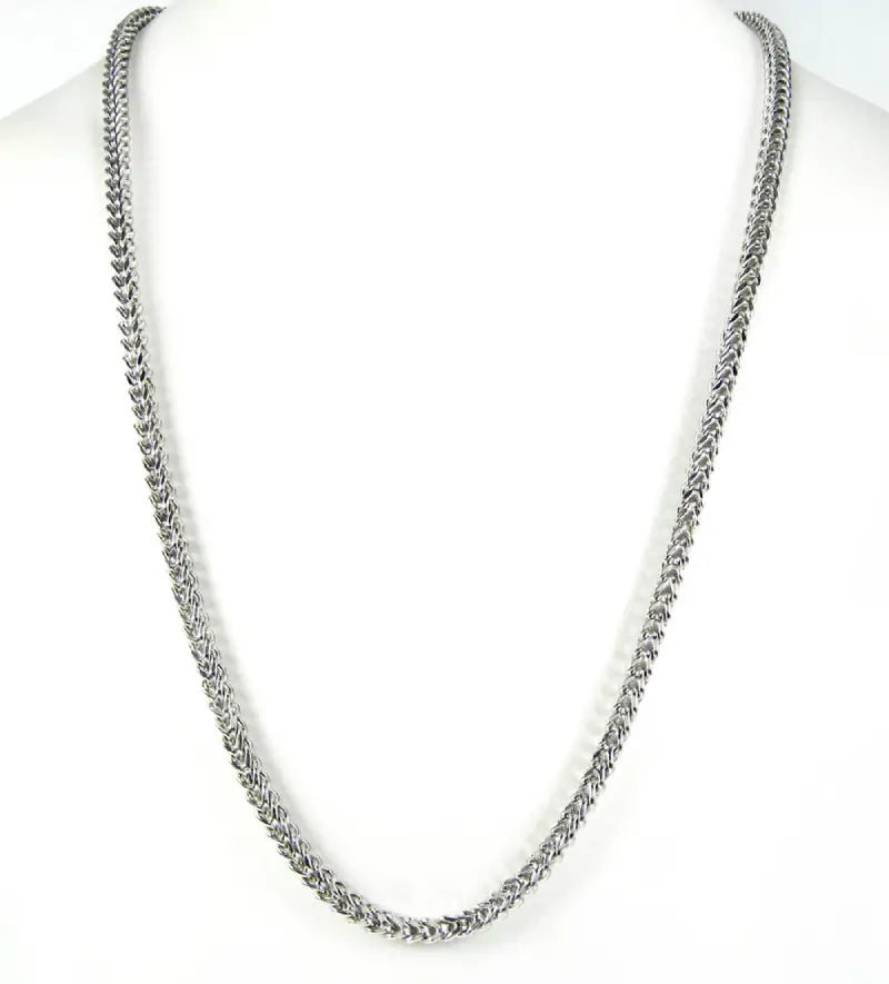 Premium Foxtail Neck Chain For Men Silver with high quality