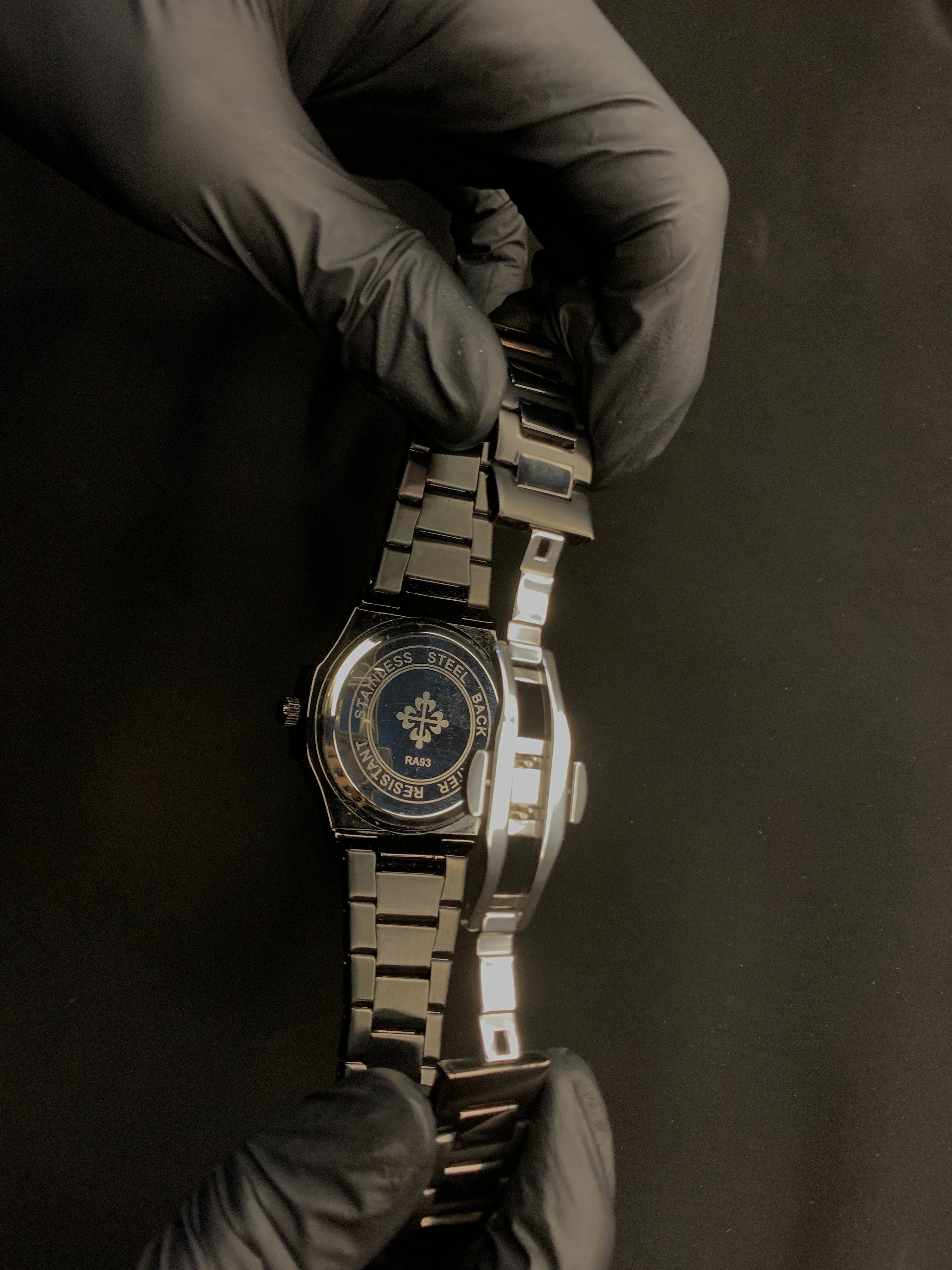 Patek Philippe Genève Style Black Dial Stainless Steel Luxury Watch for Men