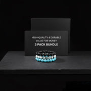 Premium Multi-Color Natural Stone Bracelet – Stress Relief, & Non-fading shine with 3pack. NEOLIGHT